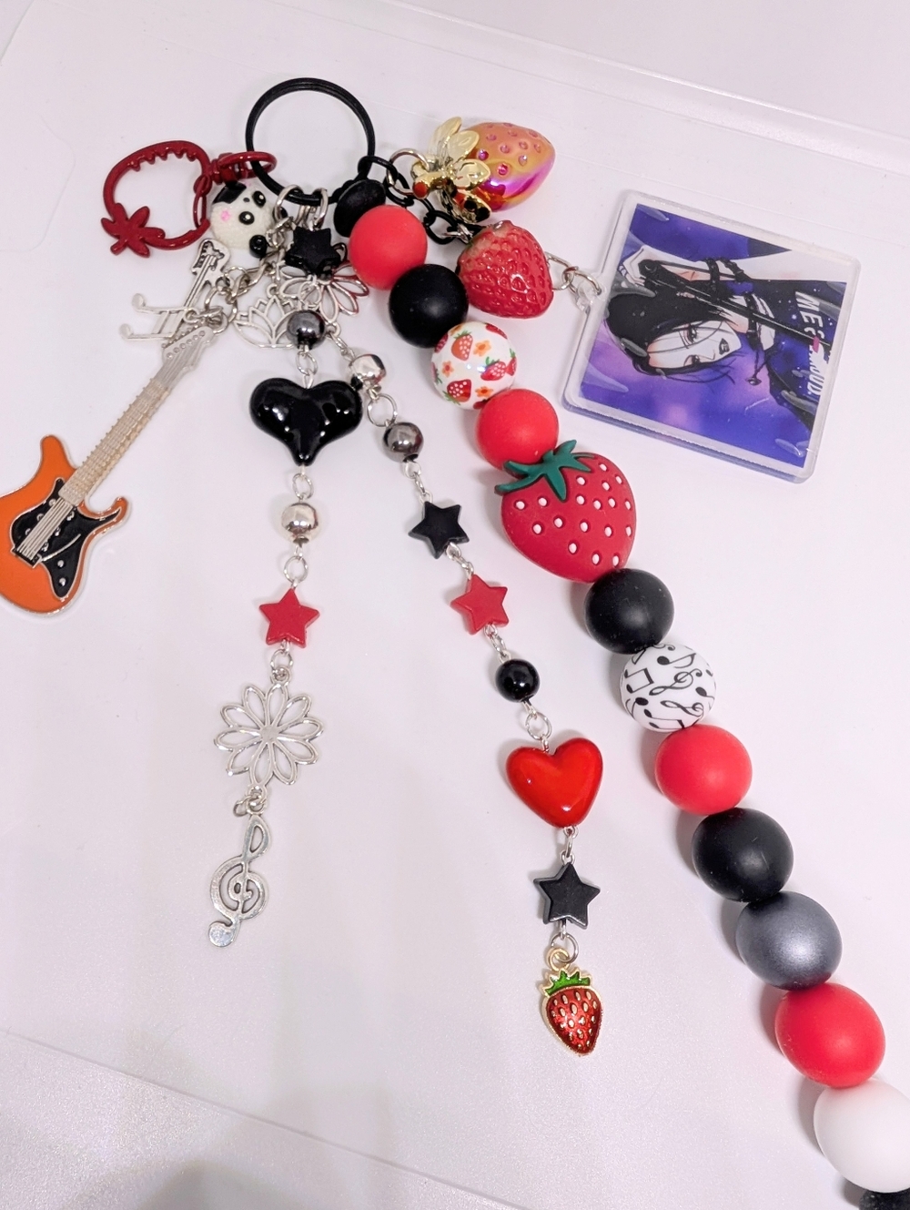 Handmade Long Nana Osaki Nana Anime Strawberry Keychain